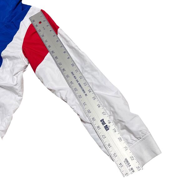 Nike Jacket Kids XL 1/4 Zip White Blue Swoosh Sporty USA Activewear Lightweight - Picture 9 of 12